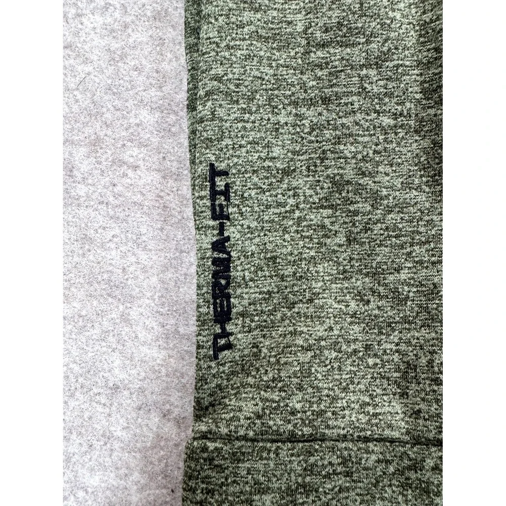 Nike Therma Fit Hoodie Men Large Heather Green Pullover Kangaroo Pockets Sports
